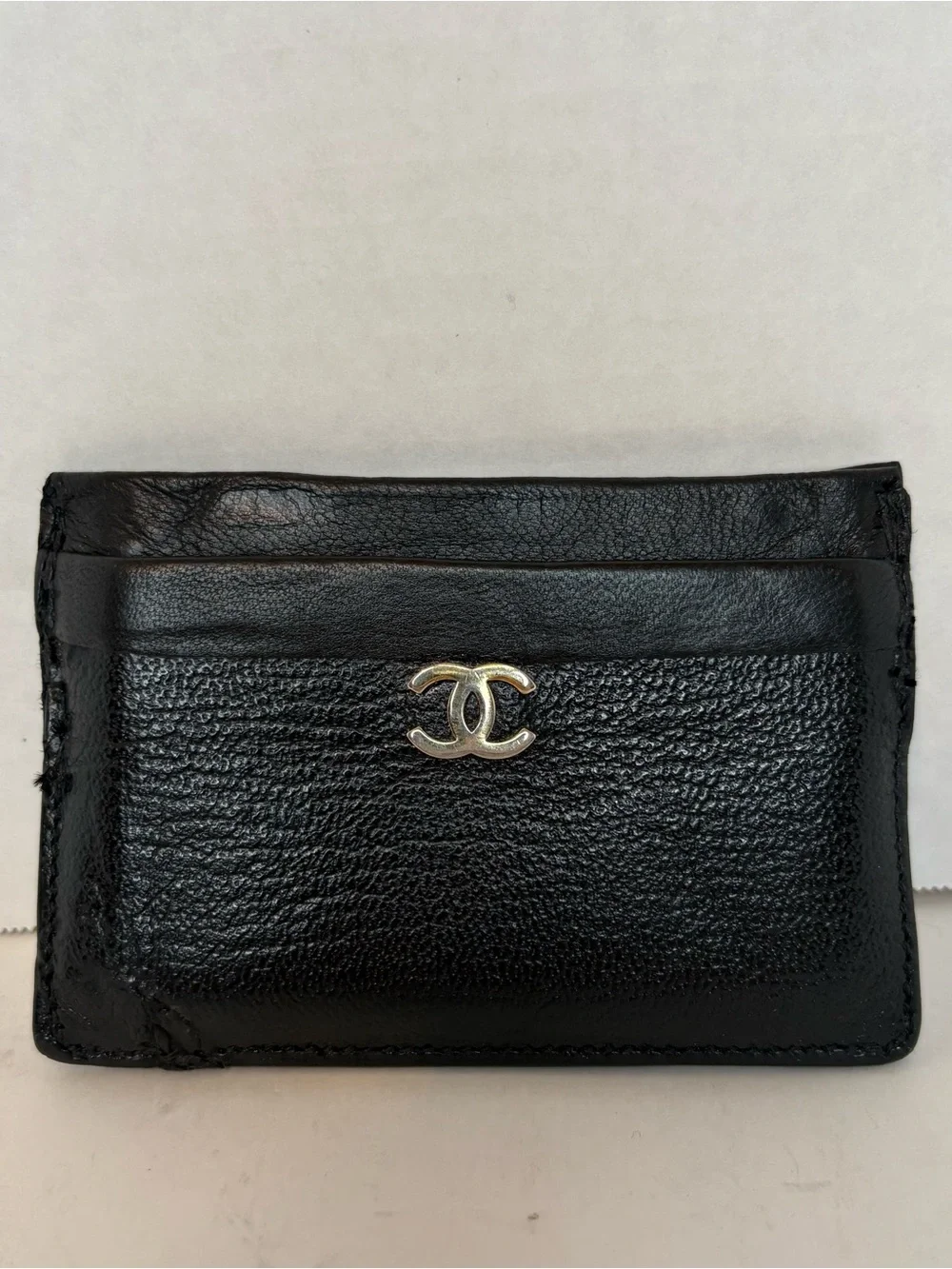 CHANEL Black Leather Card Holder